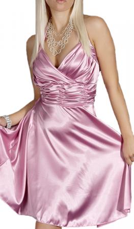 Satin Kleid in A-Linie rosa